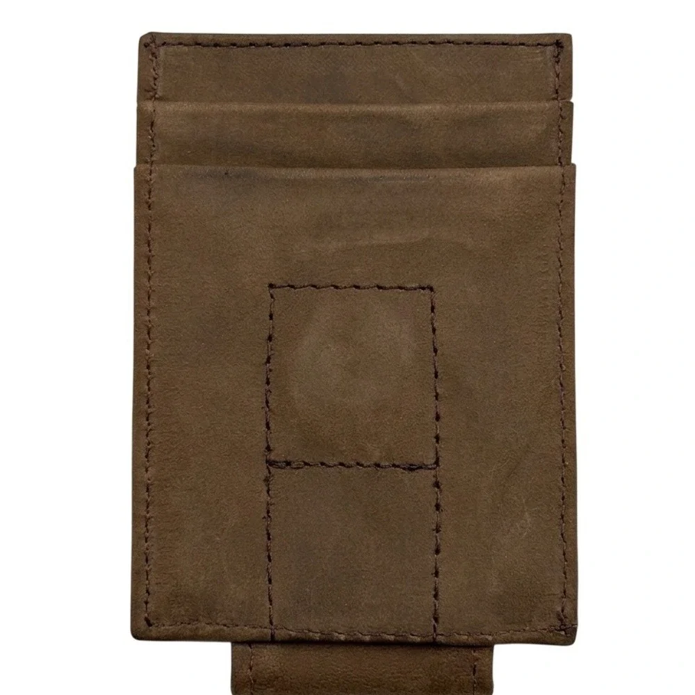 Eagles Wings Purdue Wallet Mens OS Brown Leather Money Clip Front Pocket **NEW**
